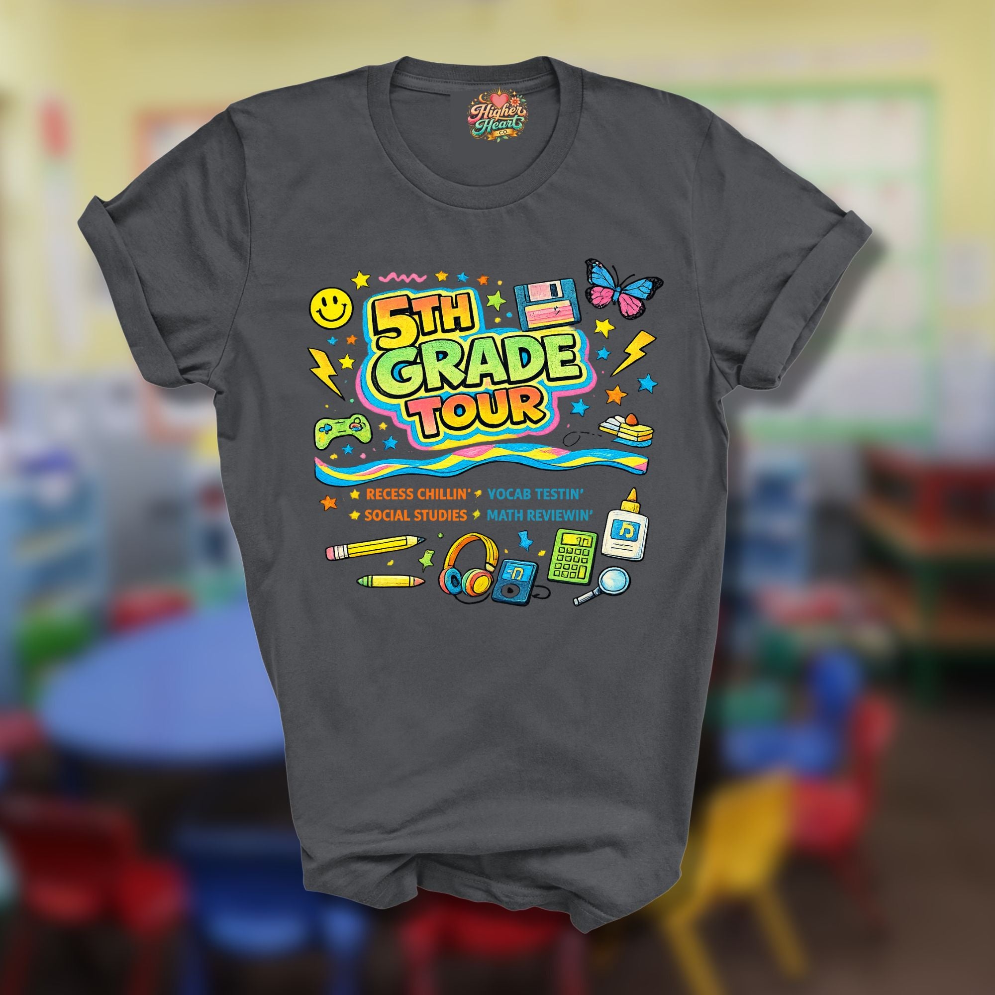 5th grade tour shirt colorful classroom tour graphic
