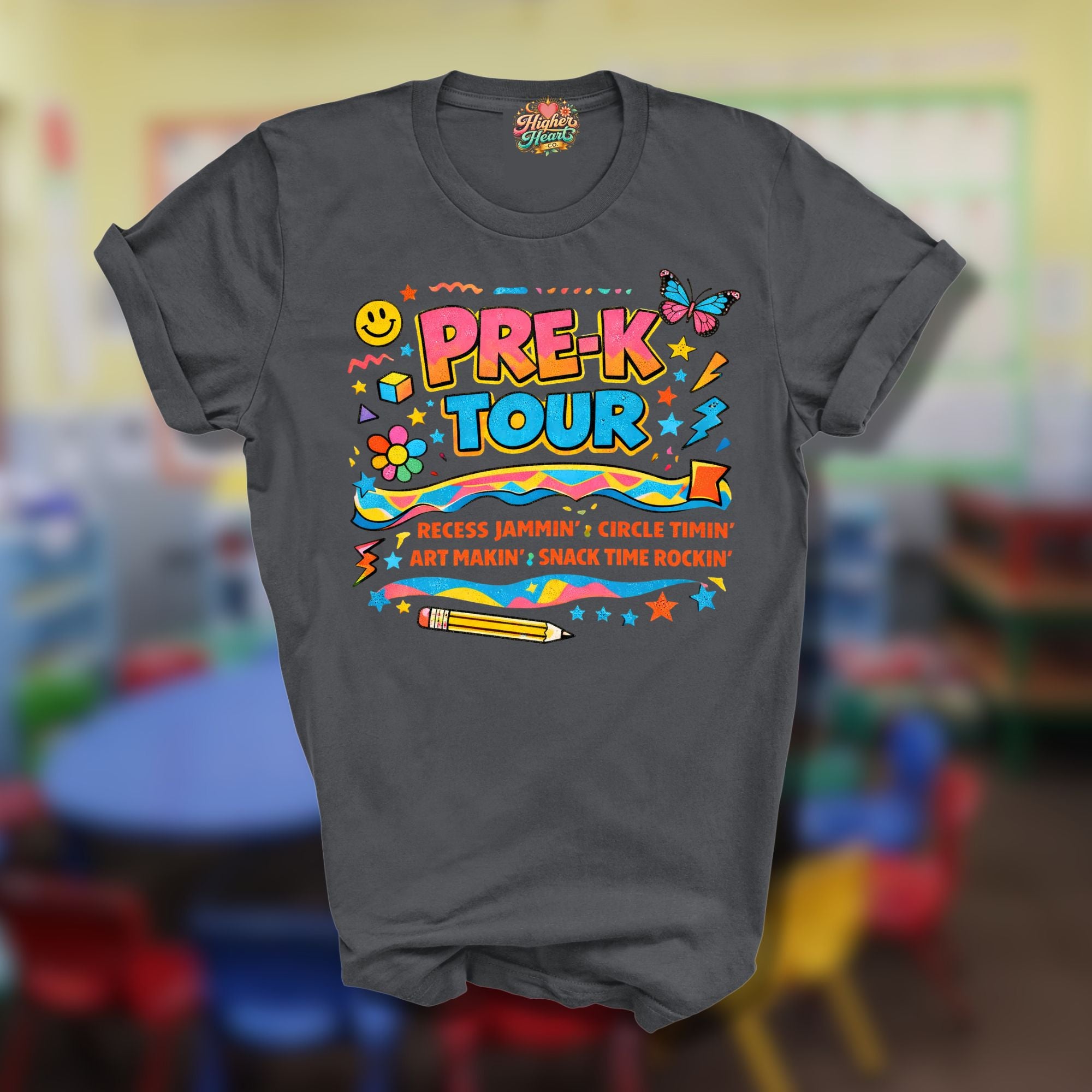 pre k tour shirt colorful preschool classroom tour graphic