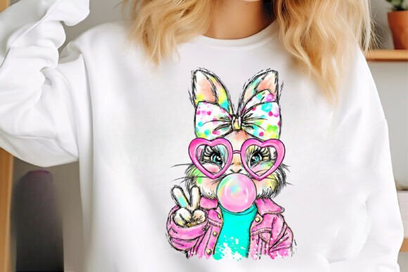 Bubblegum Easter Bunny Peace Shirt