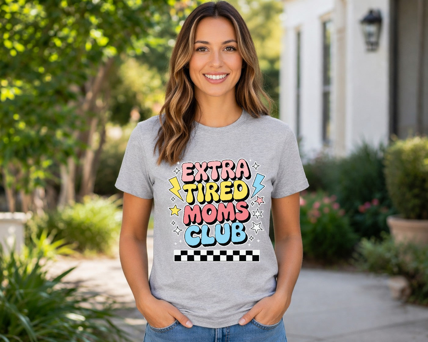 Funny “Extra tired moms club” t-shirt relatable mom life Mother’s Day gift idea