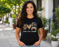 Cute “Peace love mom life” t-shirt with messy bun graphic trendy mom shirt