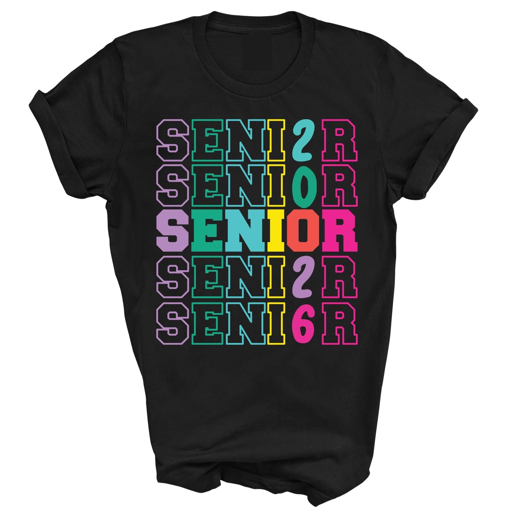 stacked senior 2026 rainbow graduation shirt