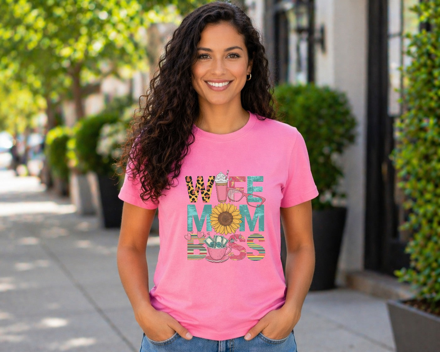 Stylish “Wife mom boss” t-shirt empowering women graphic tee Mother’s Day gift